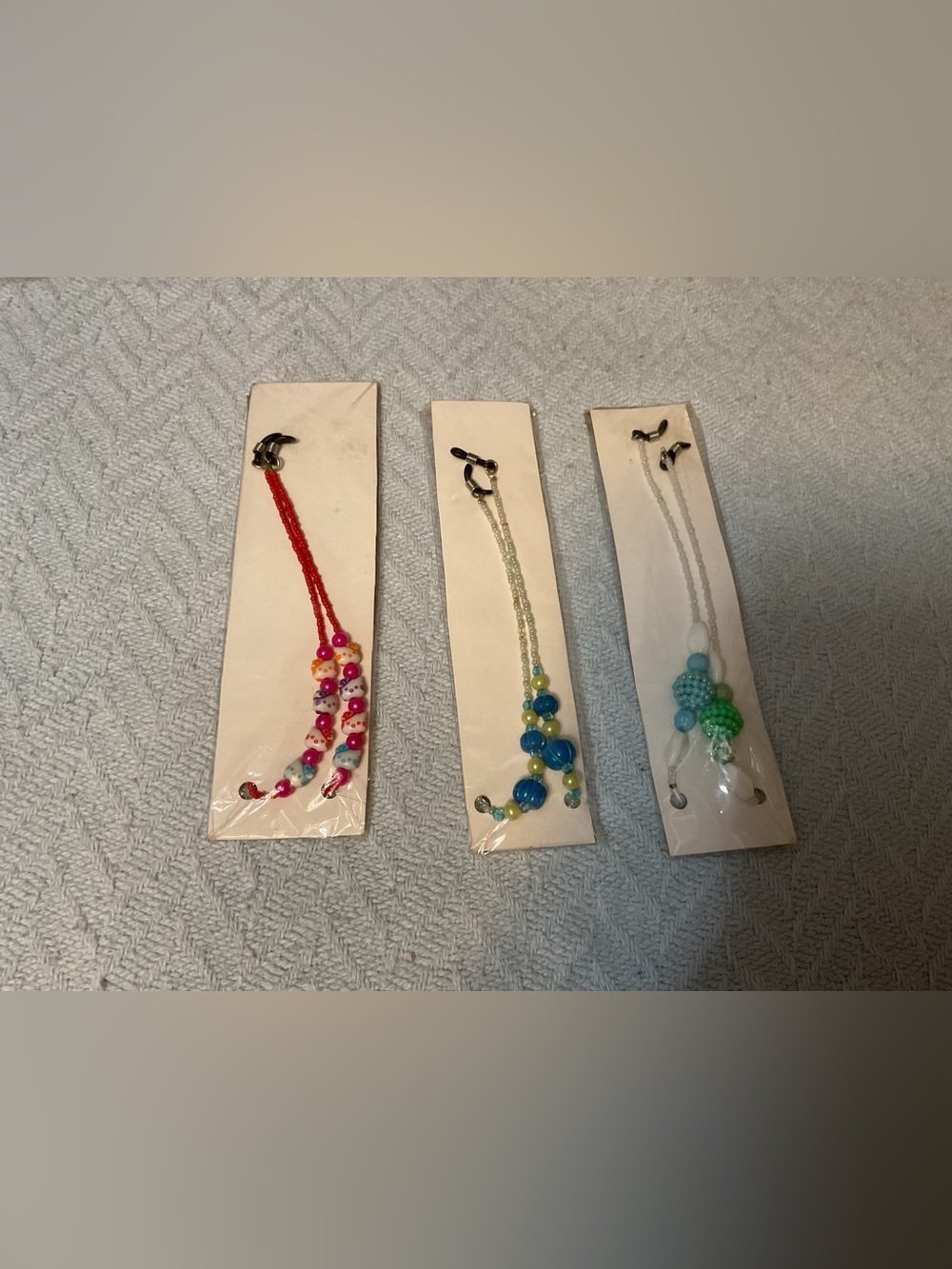 Lot of 3 Handmade Beaded Glasses Charm - Multicolor